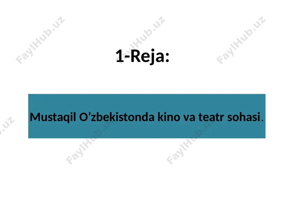 arida bo‘lib o‘tgan „navro‘z“ mintaqaviy festivalda markaziy osiyo mamlakatlari teatrlarining eng yaxshi sahna asarlari namoyish etildi. 1997-yil oktabrda toshkentda bo‘lib o‘tgan „teatr: sharq-g‘arb“ xalqaro festivalda yaponiya, hindiston, syangan, turkiya, rossiya, buyuk britaniya teatr san’atkorlarining chiqishlari bo‘ldi. amir temur tavalludining 660 yilligiga bag‘ishlangan festivalda o‘zbekiston, qozog‘iston, qirg‘iziston teatrlarining 15 ta eng yaxshi tarixiy sahna asarlari namoyish etildi. o‘zbekiston teatr ustalari germaniya, fransiya, slovakiya, hindiston, aqsh, belgiya, misr, rossiya teatr festivallarida qiziqarli spektakllar bilan ishtirok etdilar. teatr san’atining rivojiga, iste’dodli aktyorlarni izlab topishiga talabalarning „nihol“ respublika festivali, „aktyor mahorati“ festivallari, yoshlar teatrlarining „humo“ festivallari ijobiy ta’sir ko‘rsatmoqda. muxtasar aytganda, respublikamiz teatr san’ati xalqimiz, ayniqsa, yoshlarimiz ma’naviyatini boyitish, ular ongiga milliy istiqlol g‘oyasini singdira borish, vatanparvarlik tuyg‘ularini kuchaytirish, axloqiy, estetik tarbiya maktabi bo‘lib xizmat qilmoqda. 7 8 mustaqillik yillarida kino san’ati ham rivojlandi. kino san’atining ijodkor ustalari — shuhrat abbosov, yo‘ldosh a’zamov, elyor eshmuhamedov, ali hamrayev, rashid malikov, jahongir fayziyev, sharof boshbekov va …