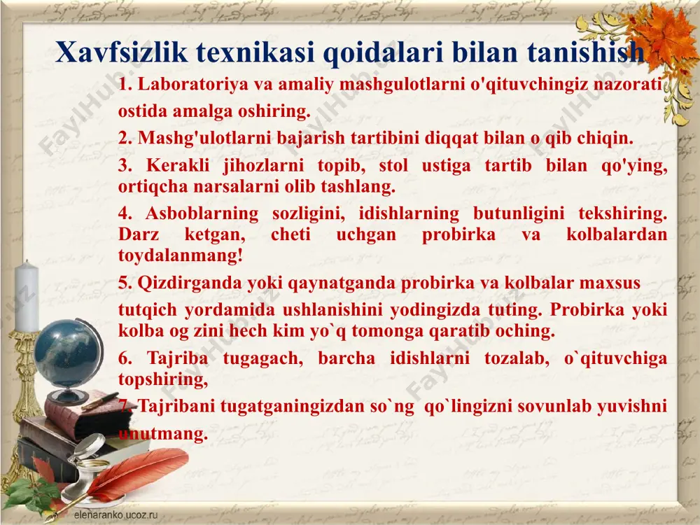 laboratoriya jihozlari va xavfsizlik texnikasi qoidalari - Page 3