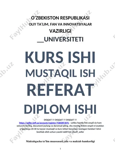 maktabgacha ta’lim muassasasi, oila va maktab hamkorligi — DOC