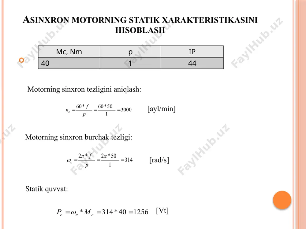 matik boshqarish tizimlari fani bo'yicha test savollari to'plami. 1 qism. – t: tdtu,1997. image2.wmf image4.wmf oleobject1.bin image3.wmf oleobject3.bin image6.wmf image7.wmf image5.wmf oleobject5.bin oleobject6.bin image8.wmf image9.wmf image10.wmf oleobject7.bin oleobject8.bin oleobject9.bin image11.wmf image12.wmf image13.wmf oleobject10.bin oleobject11.bin oleobject12.bin image14.wmf image15.wmf image16.wmf oleobject13.bin oleobject14.bin oleobject15.bin image17.wmf oleobject16.bin image18.wmf image19.jpeg image20.wmf image21.wmf oleobject18.bin oleobject19.bin image25.wmf image22.wmf image23.wmf image24.wmf image26.wmf image27.wmf oleobject26.bin image28.wmf oleobject27.bin image29.wmf image30.jpeg image34.wmf image31.wmf image32.wmf image33.wmf image35.jpeg image36.wmf image37.wmf image38.wmf image39.wmf 3000 1 50 * 60 * 60 = = = r f n s 1256 40 * 314 * = = = s s s m p w 314 1 50 * 2 * 2 = = = p p w r f s ( ) 2937 021 . 0 1 3000 ) 1 ( = - = - = n s n s n n 4 . 28 91 . 0 * 88 . 0 * 220 * 3 10 …