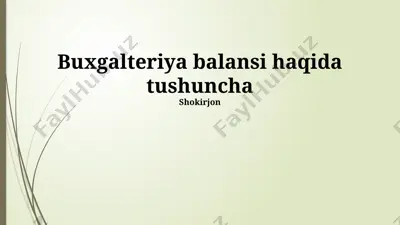 buxgalteriya balansi haqida tushuncha — PPTX