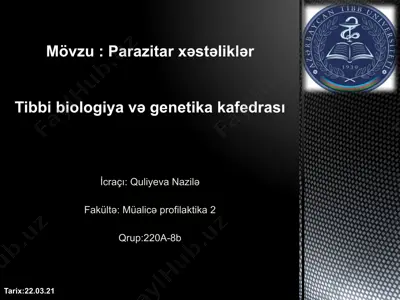 parazitar xəstəliklər haqqında — PPTX