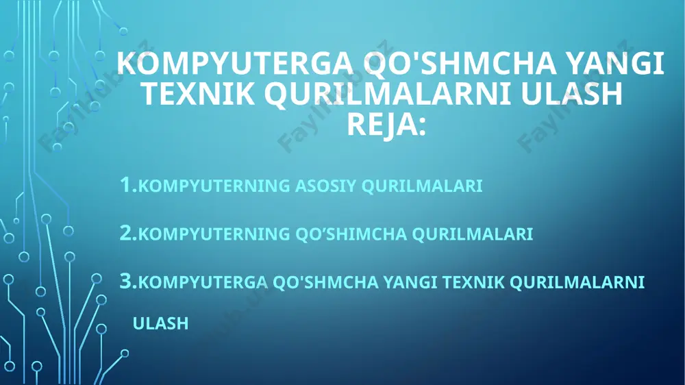 beradi. 2-qadam. topmoq monitor kabeli. bu odatda vga yoki dvi kabelidir. u rasmdagi kabi, yoki avliyo ranglar. (agar sizda monobok bo'lsa, men 4-bosqichga borishingiz mumkin). 3-qadam. kabelning bir uchini ulang port monitorti tizim blokining orqa panelida va ikkinchisi - monitorga. kabelni ta'minlash uchun plastmassa murvatini mahkam bog'lang. ko'pgina kompyuter kabellari faqat ma'lum bir portlar bilan bog'liq. shuning uchun, agar kabel qo'shilmagan bo'lsa, ulagichni buzmaslik uchun kuch bermang. vilka portga kirib, keyin ularni ulang. qaysi kabellar qaysi portlarga tegishli bo'lishini tushunish, darsimizni bilib oling. 4-qadam. klaviaturani qutisidan oling va uning kabelida qaysi ulagichni aniqlang: usb (to'rtburchaklar) ulagichi yoki ps / 2 (dumaloq). agar siz usb ulagichidan foydalanayotgan bo'lsangiz, uni tizim blokining orqa panelidagi har qanday usb portiga ulang. agar ps / 2 ishlatilgan ulagich bo'lsa, uni tizim blokidagi orqa panelidagi binafsha klaviatura portiga joylashtiring. 5-qadam. sichqonchani qutisidan oling va qaysi bir ulagichni aniqlang: usb (to'rtburchaklar) ulagichi yoki ps / 2 (dumaloq). …