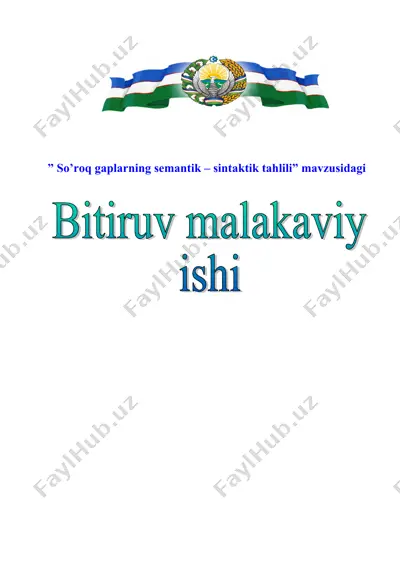 so’roq gaplarning semantik – sintaktik tahlili — DOC