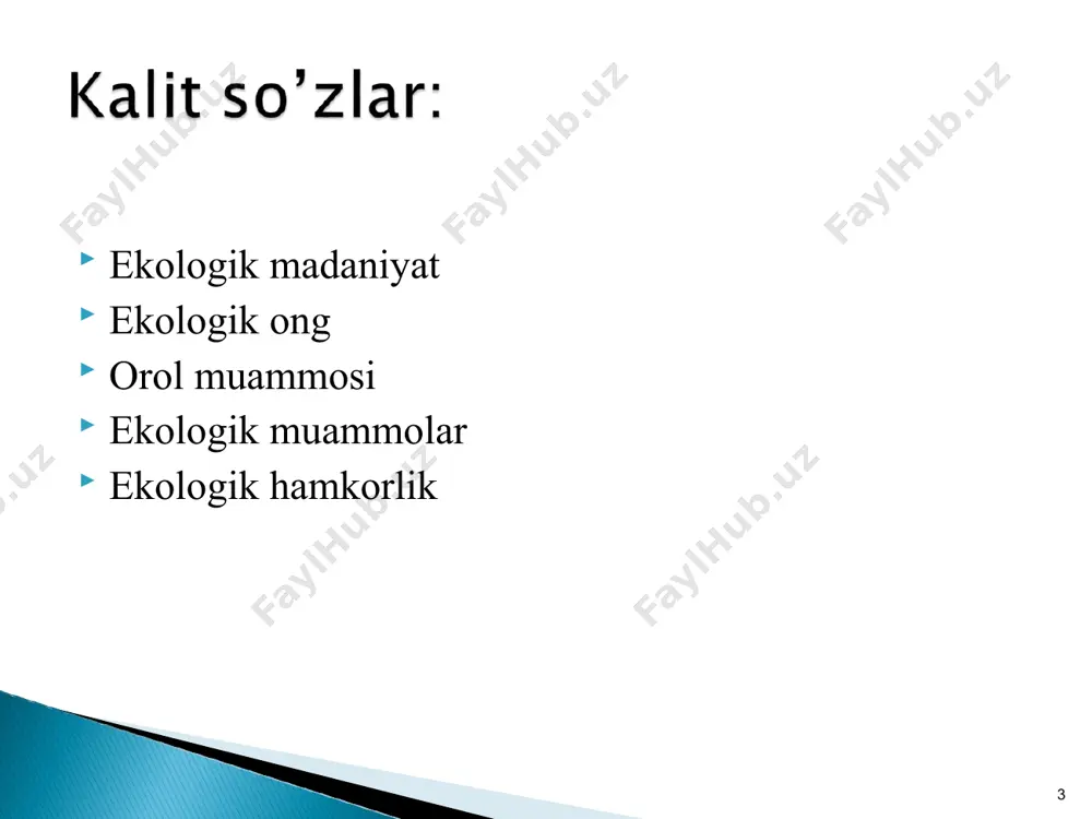 nson tabiatning bir bo’lagi bo’lgan holda u bilan bo’lgan munosabat orqali ekologik madaniyat shakllana borishi tufayli tabiatni muhofaza qilish va ulardan oqilona foydalanishni tartibga solishda uni boshqarish uchun tabiat qonunlarini kashf qilib kelgan. ammo inson o’zining tabiatga ta’siri orqali undagi muvozanatni buzdi va tabiat hodisalarining davriy muvozanatini izdan chiqardi. ekologik madaniyatni shakllantirishda, ekologik ong va dunyoqarashni shakllantirish va rivojlantirishda bir qator yutuqlarga erishilayotgan bir vaqtda ushbu sohani singdirishda muhim o’rin tutadigan maktab tarbiyasiga, o’rta va oliy ta’lim muassasalariga e’tibor qaratishimiz lozim. ekologik bilimlar tashviqoti, aholini ekologik tarbiyalash va ularni o’qitish bo’yicha ishlar avj oldirilganligiga qaramay, respublikamiz oliy va o’rta maxsus bilim yurtlarida atrof muhit muhofazasi, ya’ni ekologiya sohasida boshqa sohalar kabi davlat noziri singari mutaxassislarni tayyorlash hozirgi kunga qadar yo’lga qo’yilmagan. ushbu soha uchun bu kabi mutaxassislarni tayyorlash hozirgi kun talabidir. * inson o’z hayoti va faoliyati, shuningdek, barcha tirik mavjudot dunyosi - biosfera uchun ko’z ko’rib, quloq eshitmagan miqyosdagi …