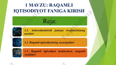 raqamli iqtisodiyot faniga kirish — PPT