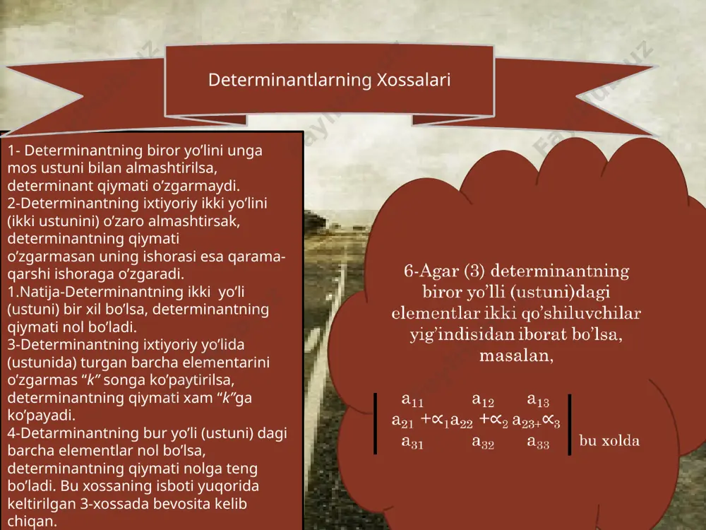 determinatlar va ularning xossalari - Page 4