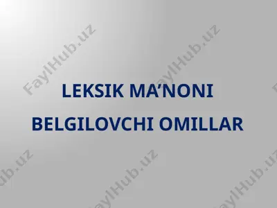 o'zbek tili semasiologiyasi — PPTX