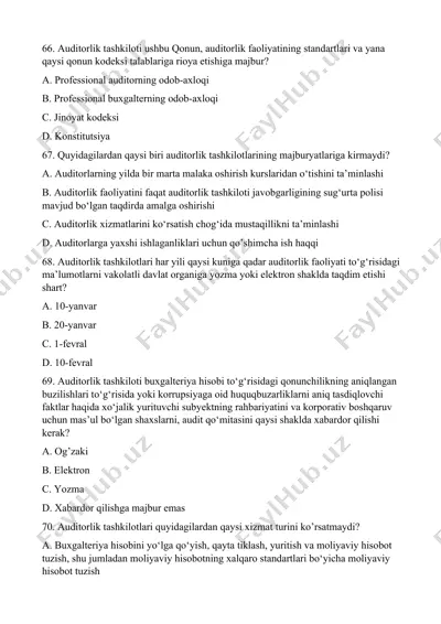 auditorlik tashkilotlari haqida ma’lumotlar — DOCX