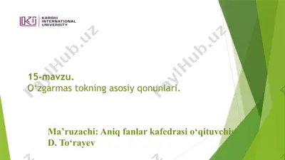 o‘zgarmas tokning asosiy qonunlari — PPTX