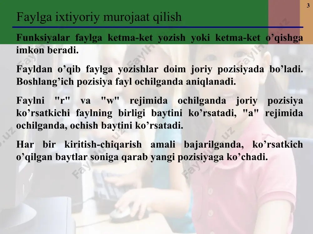 тўғри мурожаатли файлларни киритишчиқариш. истисно ҳолатларига ишлов бериш - Page 3