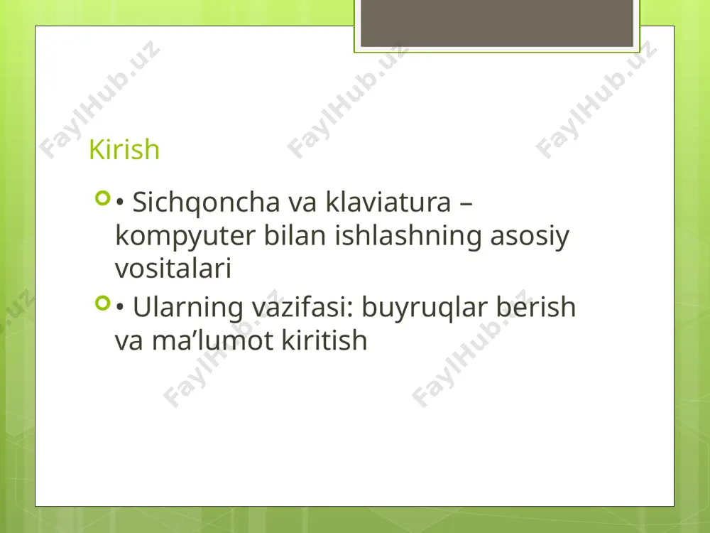 sichqoncha va klaviaturadan foydalanish - Page 2