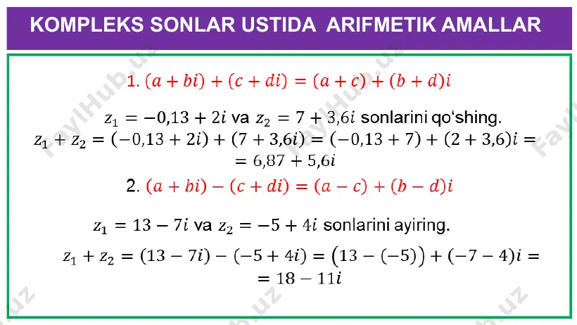 kompleks son tushunchasi. uni algebraik va trigonometrik shakli - Page 5