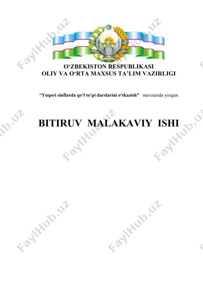 yuqori sinflarda qо‘l tо‘pi darslarini о‘tkazish — DOC