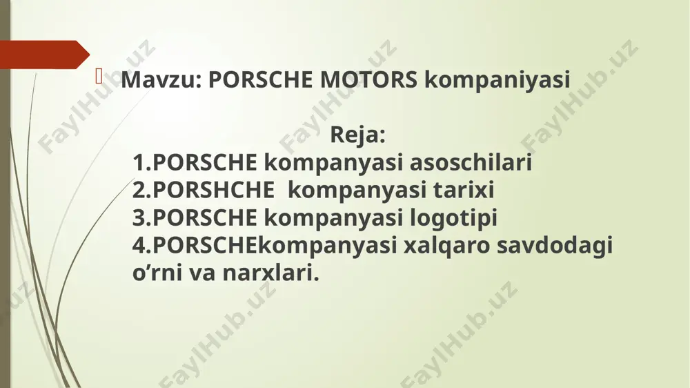 lar bilan boshlandi, ammo tanlov tez orada kengaydi: 1954- yilga kelib 1100, 1300, 1300a, 1300s, 1500 va 1500s versiyalari sotildi. dizayn doimiy ravishda takomillashtirildi: dvigatellarning hajmi va kuchi o'sishda davom etdi, barcha gʼildiraklarda disk tormozlari va sinxronlashtirilgan vites qutisi paydo boʼldi, korpusning yangi variantlari taklif qilindi - hardtoplar va rodsterlar. volkswagen birliklari asta-sekin oʼzlariga almashtirildi. masalan, 356 a seriyali ishlab chiqarish davrida ( 1955-1959 ) toʼrtta eksantrik mili, ikkita ateşleme bobini va boshqa original komponentlar bilan dvigatelga buyurtma berish allaqachon mumkin edi. a seriyasi b ( 1959-1963 ) bilan almashtirildi va u c ( 1963-1965 ) bilan almashtirildi. barcha modifikatsiyalarning umumiy ishlab chiqarilishi 76 mingdan bir oz kopʼroqni tashkil etdi. 1972- yilda kompaniyaning huquqiy maqomi masʼuliyati cheklangan shirkatdan ochiq ( ommaviy ) shirkatga oʼtdi. dr. ing. hc f. porsche kg oilaviy biznes boʼlishni toʼxtatdi va endi dr. ing. hc f. porsche ag ; porsche oilasi kompaniya ishlarini bevosita nazorat qilishni …