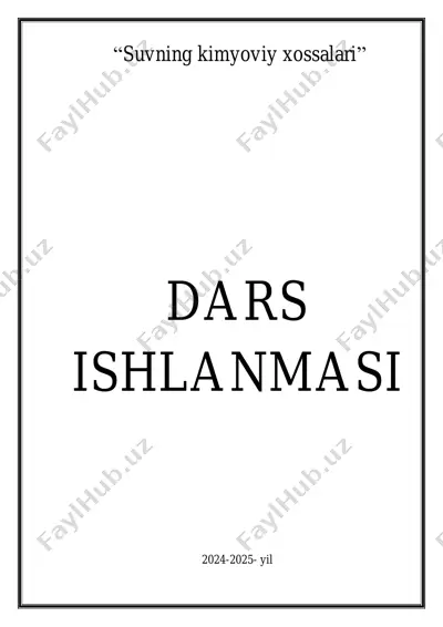 suvning kimyoviy xossalari — PDF