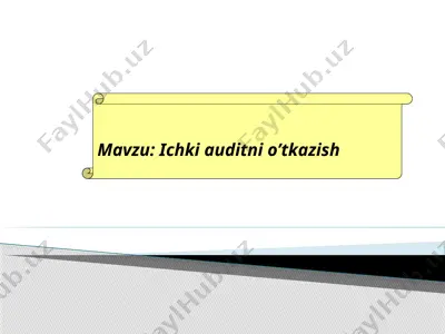 ichki auditni o’tkazish — PPTX