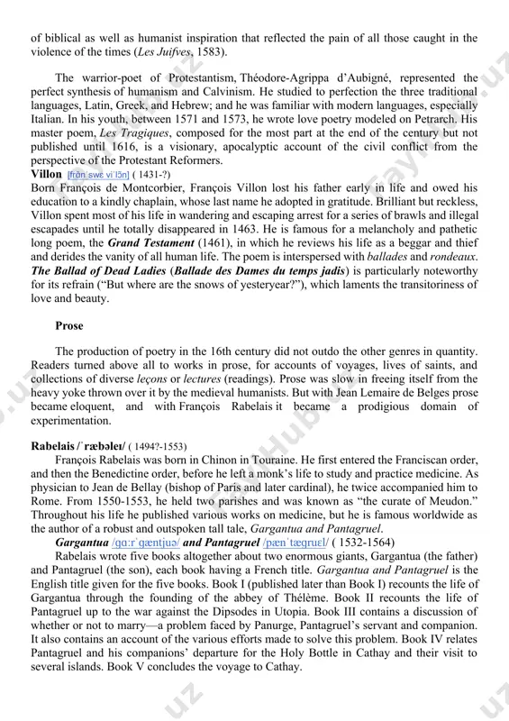 owers and the limits of sovereignty, published in french his six livres de la république (1576; the six books of a commonweale). the latin version of the work followed 10 years later. major authors and influences poetry clément marot () the art of clément marot, at least at the beginning of his career, took its inspiration and the forms to express it from the grands rhétoriqueurs, as in the allegorical poem “le temple de cupidon” (“the temple of cupid”). but aspects of humanism in his culture, life at court (a protégé of marguerite de navarre throughout his life, he succeeded his father as valet de chambre to francis i in 1527), and, above all, the events of his day gave his works a new dimension. practitioner of a wide range of forms—including the medieval fixed forms of the ballade and the rondeau, chansons, blasons (poems employing descriptive details to praise …