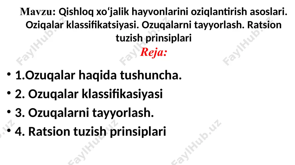 simlik oziqalar o‘simlik oziqalariga hamma turdagi ko‘k oziqalar va ulardan konservatsiyalash natijasida tayyorlangan (pichan, silos, senaj, o‘t talqoni (uni) va maydalangan pichan); dehqonchilik (somon, poxol); ildiz va tuganak mevalar va sabzavot chiqindilari; oziqa polizi; don va yog‘li ekinlar urug‘i; un, yog‘, konserva, pivo, spirt, qand sanoati chiqindilari. hayvonot dunyosi oziqalar hayvonot dunyosi oziqalariga sut va sut mahsulotlari, go‘sht va baliq sanoati chiqindilari, parrandachilik va inkubator, pillachilik va charm sanoati chiqindilari kiradi. turli sanoat tarmoqlari turli sanoat tarmoqlari chorvachilik uchun mineral oziqalar, oziqa achitqilari, vitaminli preparatlar, azotli birikmalar, antibiotiklar, fermentlar, gormonlar va davolash dorilari ishlab chiqaradi. omixta yem sanoati o‘simlik, hayvonot, mikrob, kimyo sanoati mahsulotlari asosida parranda va cho‘chqalar uchun to‘la qiymatli omixta yemlar ishlab chiqaradi. bundan tashqari omixta yem sanoati oziqa qo‘shimchalari va oqsil-vitaminli yoki oqsil-vitamin-mineralli qo‘shimchalar ishlab chiqaradi. qishloq xo‘jalik hayvonlarini oziqlantirish turli xil oziqalardan foydalanib amalga oshiriladi. ular o‘zlarining kelib chiqishi va tarkibiga qarab quyidagi guruhlarga bo‘linadi. shirali …