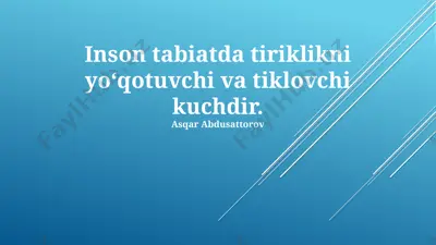 insonning tabiatdagi halokatli kuchi — PPTX
