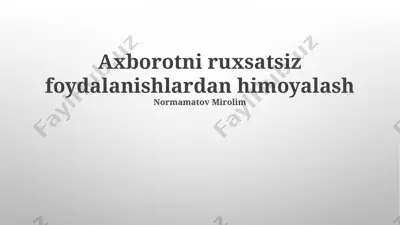 axborot xavfsizligi — PPTX