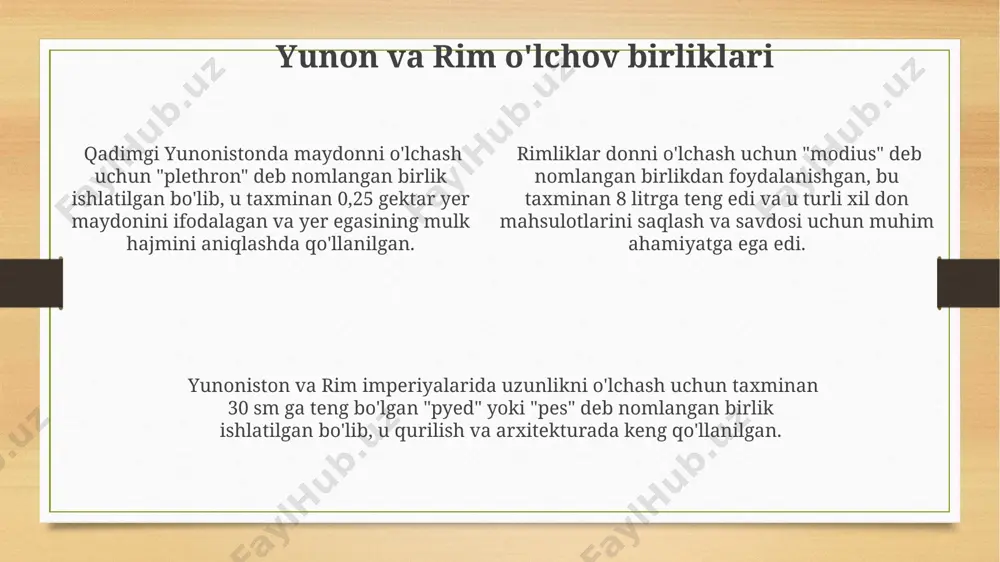 miqdorlarning qadimiy va turli xalqlarga oid nostandart oʻlchov birliklari - Page 4