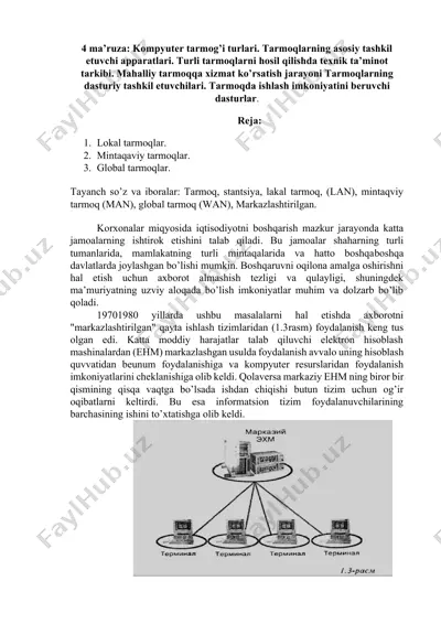kompyuter tarmoqlari — DOCX