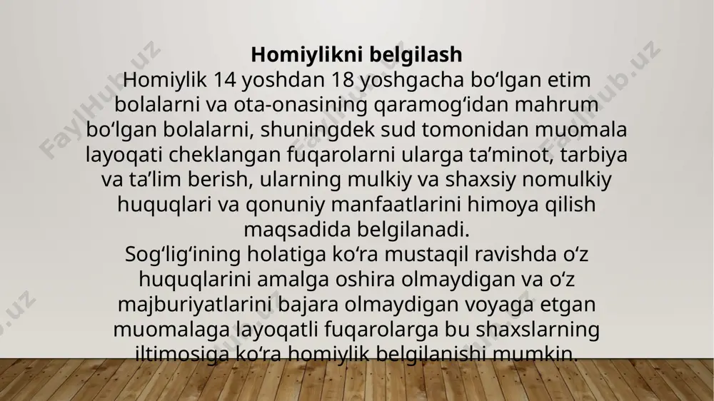 homiylik tushunchasi va uni belgilash tartibi - Page 5