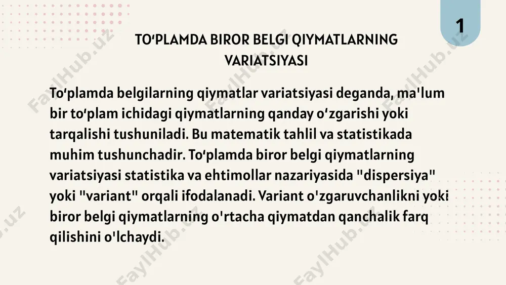 statistikada variatsiyani baholash usullari va dispersion tahlil asoslari - Page 4
