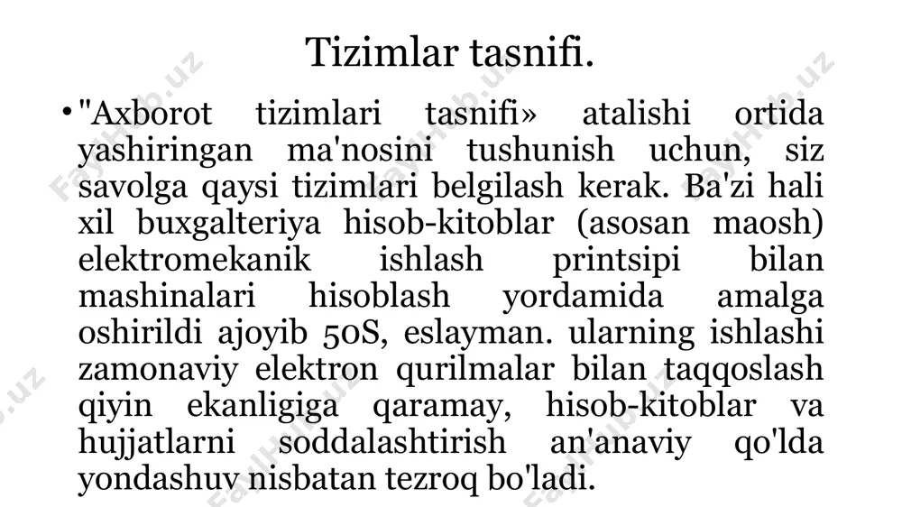 an, muhit sifatida yordamchi qurilmalar) deb taxmin qilinadi; foydalanish usuli. ushbu turning eng yirik vakillari - tahliliy tizimi. bu guruh ias (axborot-tahliliy tizimi), ipa (internet protocol taxlilchi), irs (internet qidiruv tizimi)larni o'z ichiga oladi. axborot tizimlari funktsiyalari sifatida shartli turlari orasidagi chegara xisoblanadi. arxitektura tomonidan ishlatiladigan axborot tizimlarining ko'pgina tasnifi ma'lum. eng oddiy - mahalliy axborot tizimi (is). a yorqin misol - boshqa ip bilan o'zaro muhtoj bo'lmasdan bir elektron qurilma ustida ishlash. "mijoz-server» tamoyili bo'yicha qurilgan ko'p murakkab (cs). ularning foydalanish barcha tarmoq ta'sirlar bitta server beradi. nihoyat, tarqatilgan ip - bir necha serverlar bilan ko'p qatlamlik tarmoq; axborot tizimlari tasnifi vazifalar doirasini tuzilgan. model ics o'rganish model bilan ma'lumotlarning ikki tomonlama almashinuvini yo'lga qo'yish uchun bizga imkon. turli yondashuvlar foydalanish orqali (ics, moliyaviy matematik amalga va boshqalar. chiqarilgan), u muqobil yechimlari, bir qator erishish mumkin. alohida hodisa - ekspert ip; foydalanish joy. boshqarish ic (ketma-ket tegishli xodimlar muammolarni …