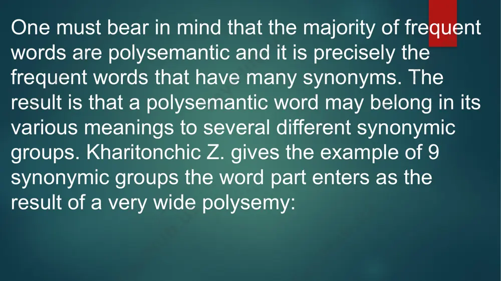 ic group which can replace each other in any given context, without the slightest alteration in denotative meaning or emotional meaning and connotations. they are very rare. examples can be found mostly in special literature among technical terms and others, e.g. fatherland - motherland, suslik - gopher, noun - substantive, functional affix - flection, inflection, scarlet fever - scarlatina relative synonyms some authors class groups like ask - beg - implore, or like - love - adore, gift -talent - genius, famous - celebrated- eminent as relative synonyms, as they denote different degree of the same notion or different shades of meanings and can be substituted only in some contexts. contextual or context - dependent synonyms are similar in meaning only under some specific distributional conditions. it may happen that the difference between the meanings of two words is contextually neutralised , e.g. buy and get would not generally be …
