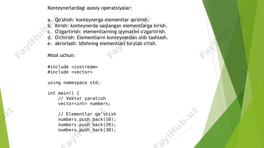 konteynerlar ustida amallar bajarish - Page 5
