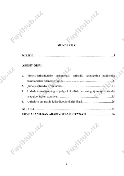 iqtisodiy munosabatlar kurs ishi — DOCX