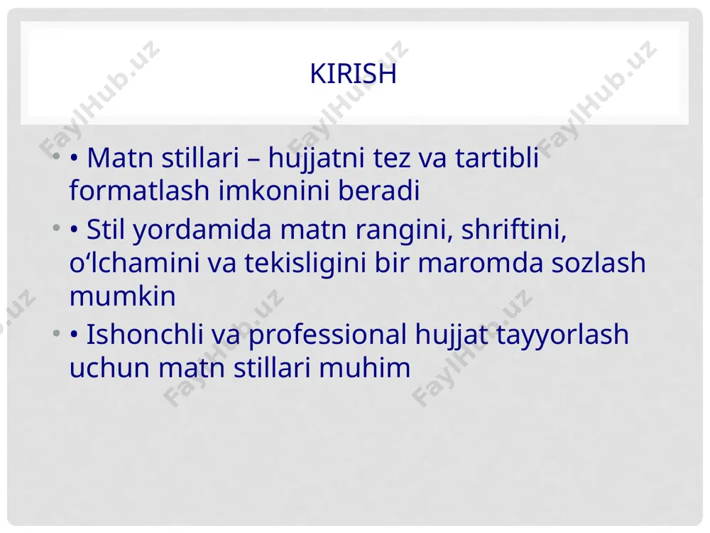 matn stillarini sozlash va ulardan foydalanish - Page 2