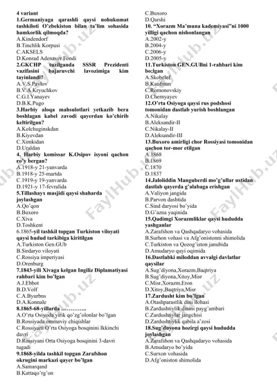 nohukumat tashkilotlari haqida test savollar — DOCX