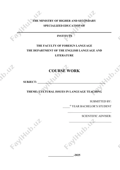cultural issues in language teaching — DOCX