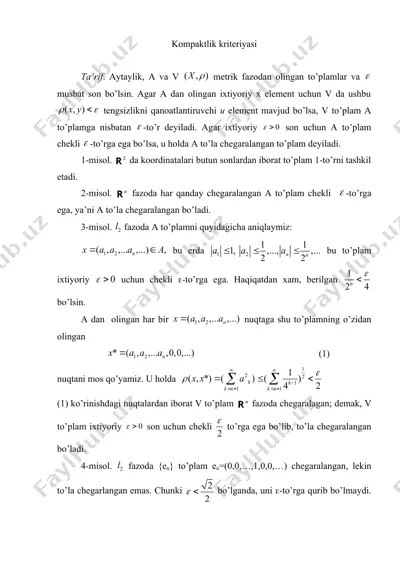 kompaktlik kriteriyasi — DOC