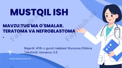 tug'ma o'smalar (teratoma va nefroblastoma) — PDF