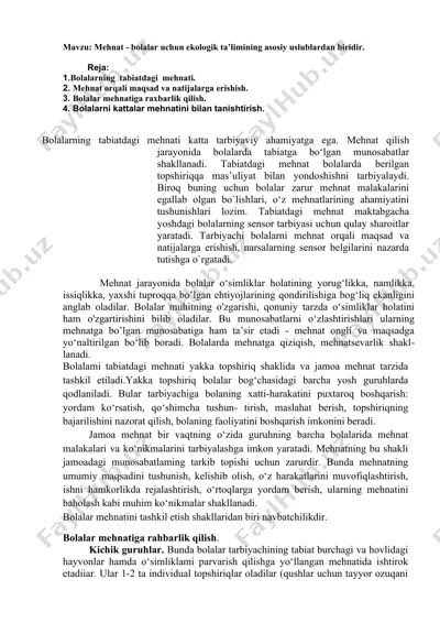 ekologik ta’lim — DOC