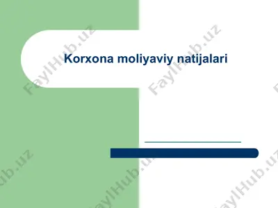 korxona moliyaviy natijalari — PPT