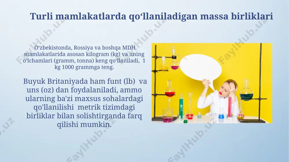 massa o’lchov birligi mavzusida misol va masalalar - Page 5