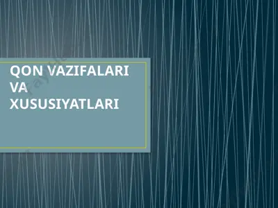 qon vazifalari va xususiyatlari — PPTX
