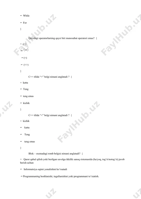 c++ tilida programma boshlanishi va mantiqiy operatorlar testi - Page 3