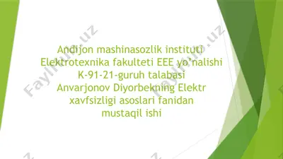 elektrdan muxofazalovchi asosiy izolyatsiya vositalari — PPTX