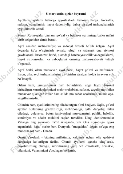 8-mart xotin-qizlar bayrami — DOCX