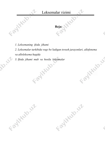 leksemalar тizimi — DOC