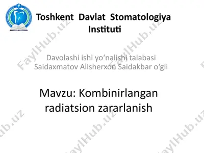 kombinirlangan radiatsion zararlanish — PPTX