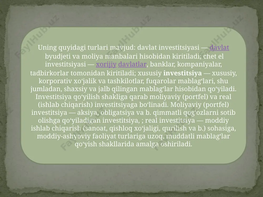 investitsiya faoliyati tushunchasi - Page 5