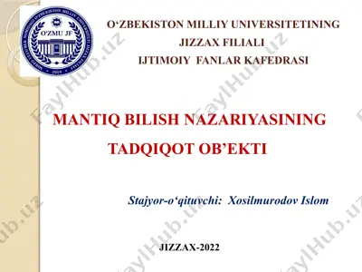 mantiq bilish nazariyasi — PPTX