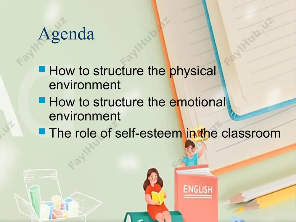 an: comfort/calm and help focus (some students) * structuring the emotional environment “it is the teacher’s responsibility to value each and every one of the students in their class, so that each student feels special and important.” (groundwater-smith et al, 1998, p. 95) * structuring the emotional environment the bond between a teacher and student is much more important for students with management and behavioural issues such as adhd and asperger’s. * structuring the emotional environment adhd students need extra motivation so they can maintain attention, work consistently, and avoid boredom associated with repetitive tasks. (eg. maths) asperger’s a bond with the teacher can encourage, inspire and greatly assist them. * (glasser, 1993, p.32) knowing and liking you who you are what you stand for what you will ask them to do what you will not ask them to do what you will do for them what you will not …